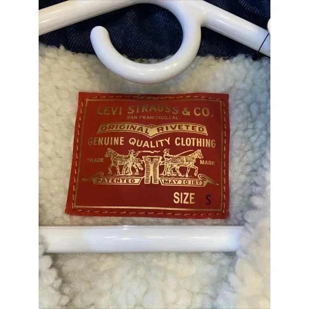 Levi's Men's Denim Trucker Jacket S Sherpa Reversible Embroidered Lunar New Year
